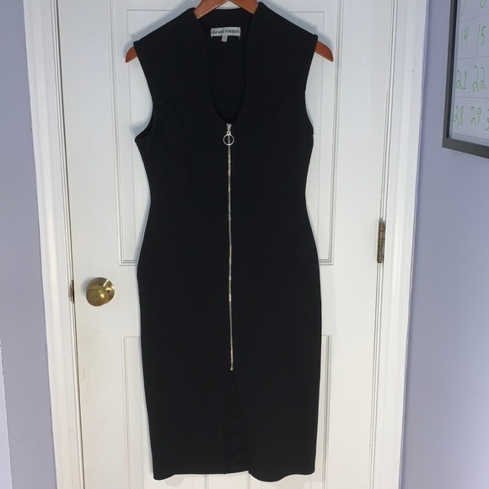 Black long work dress